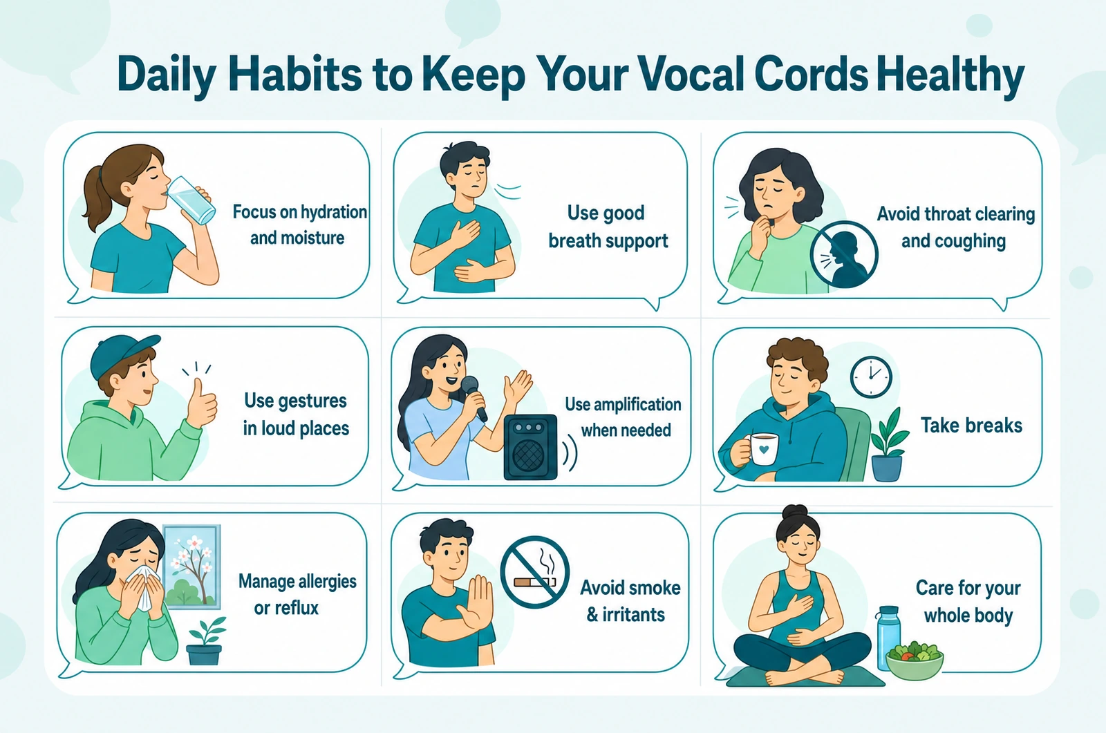 Daily habits to prevent vocal cord problems